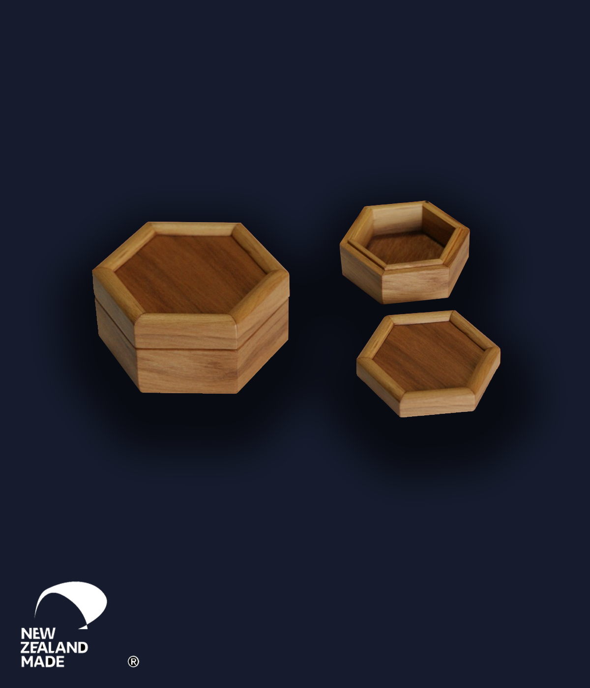 Hexagonal Rimu Box Medium